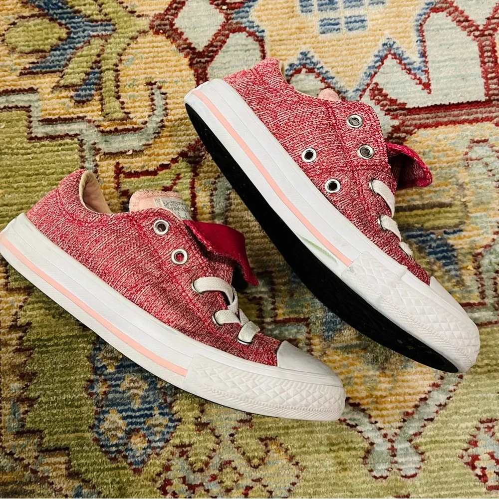 Converse Kids Fold Down Tongue Sneakers in Pink and Red